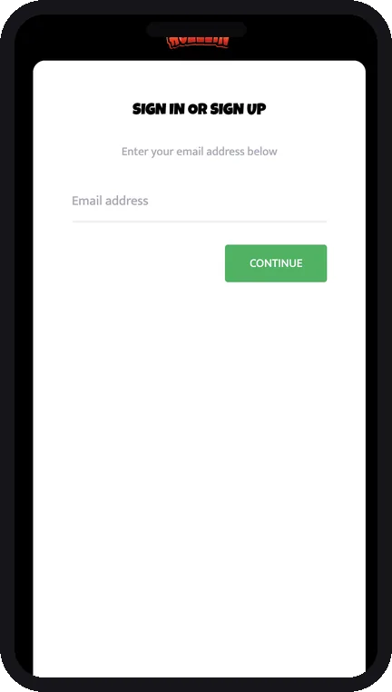 Huzzlin login-skærm